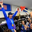 GANGNEUNG, SOUTH KOREA - FEBRUARY 22: USA's Hilary Knight #21 celebrates in the locker room  during gold medal round action at the PyeongChang 2018 Olympic Winter Games. (Photo by Matt Zambonin/HHOF-IIHF Images)

